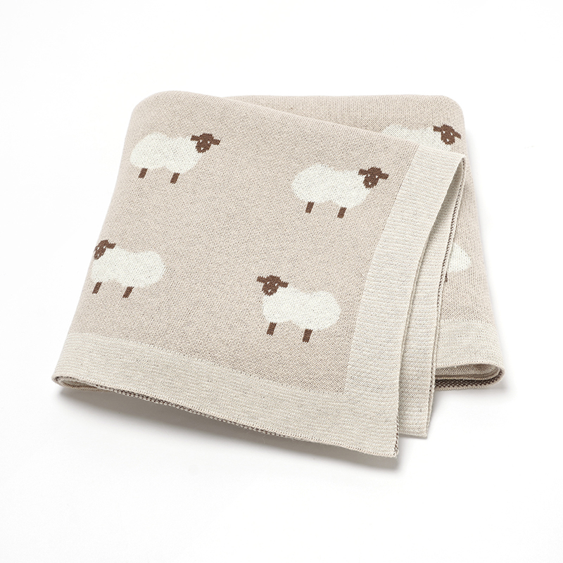 Baby Clothing Organic Cotton - Sevimli Koyun Baskı Muslin Yenidoğan Bebek