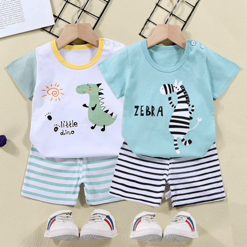 Baby Clothing Sets Boy - Pamuk Tees + Şort 2 parçalı