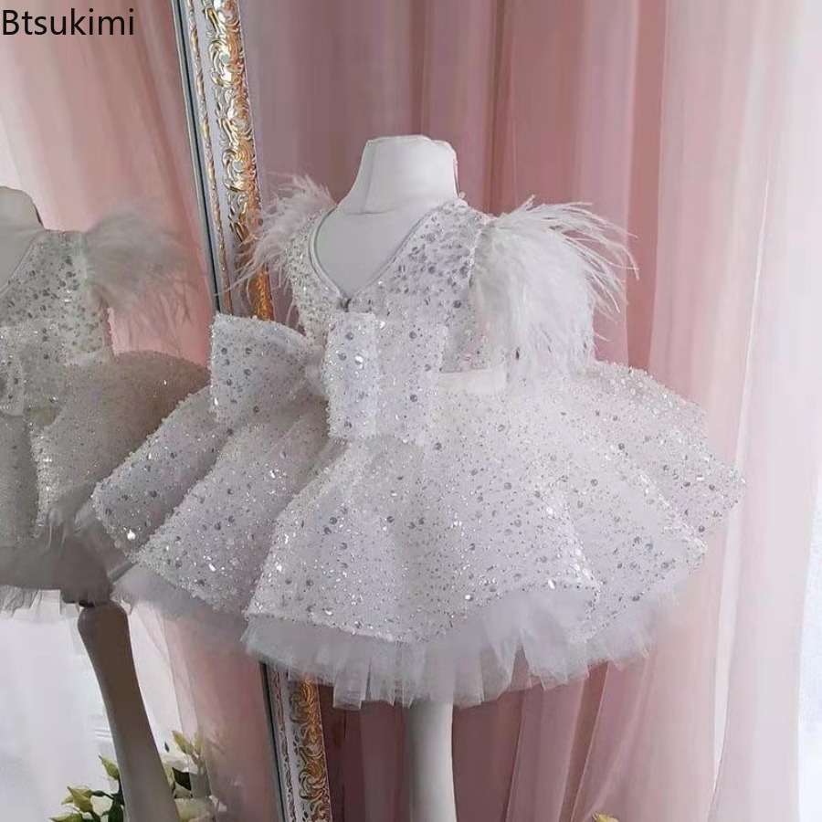 Baby Clothing 1 Year Old - 2026 Bebek Kız Elbiseleri Çocuk Beyaz